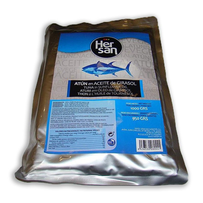 ATUN LISTADO ECUADOR ACEITE GIRASOL BOLSA 16/1Kg